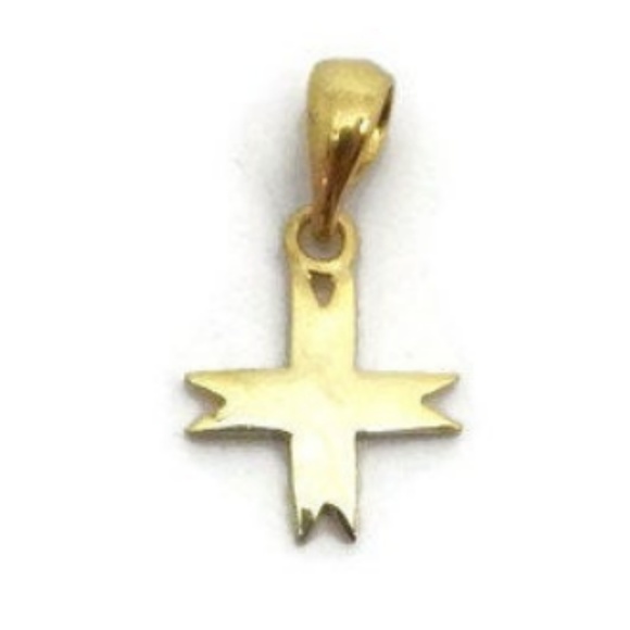 Cross Double Fitched Pendant 14k Yellow Gold!!